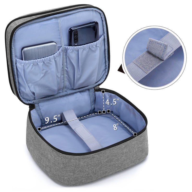 LUXJA Carrying Bag Compatible with DR.J Mini Projector, Projector Portable Case for Accessories (Fits Most Major Mini Projectors), Gray - Image 4